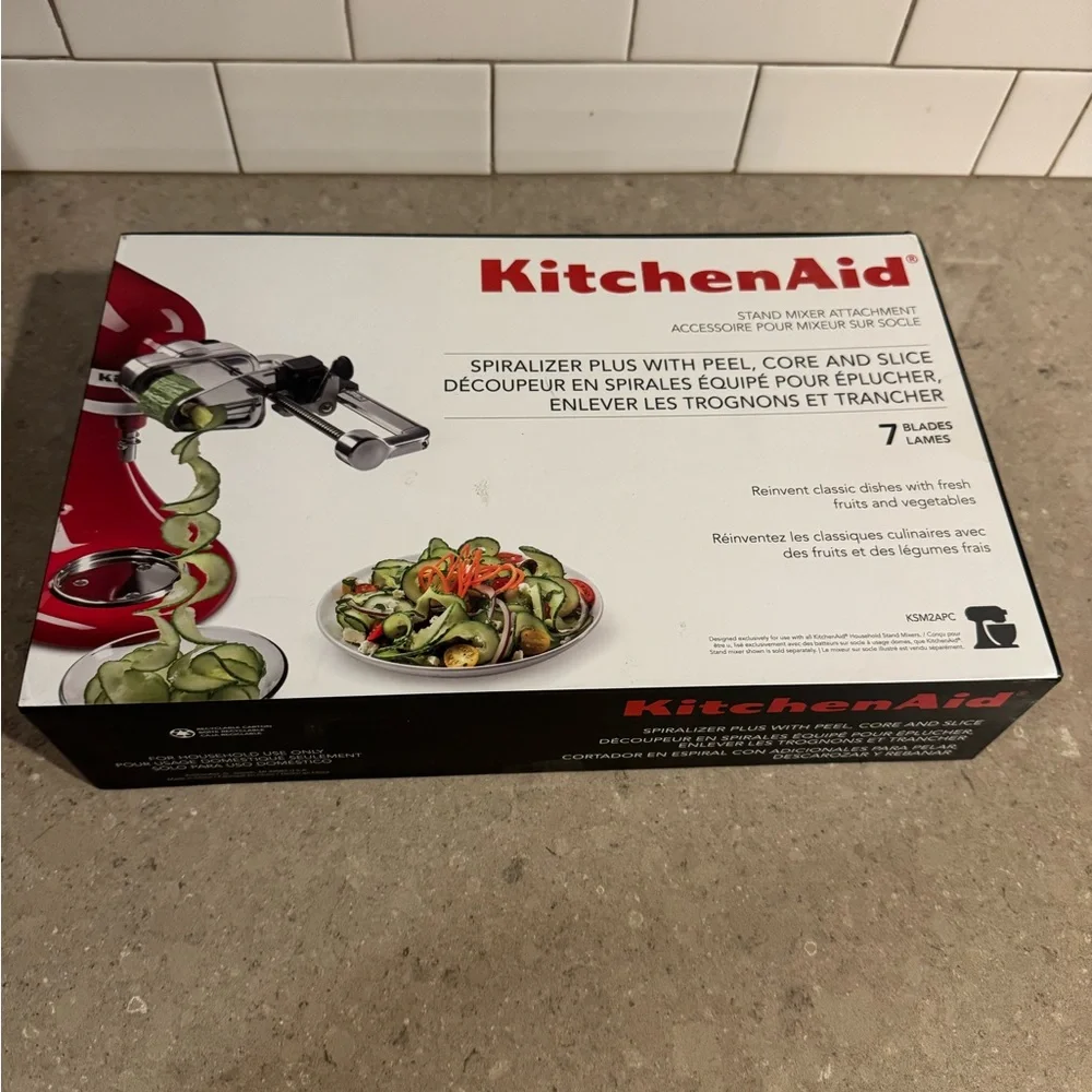 KitchenAid 7 Blade Spiralizer Plus with Peel, Core, and Slice Attachment KSM2APC